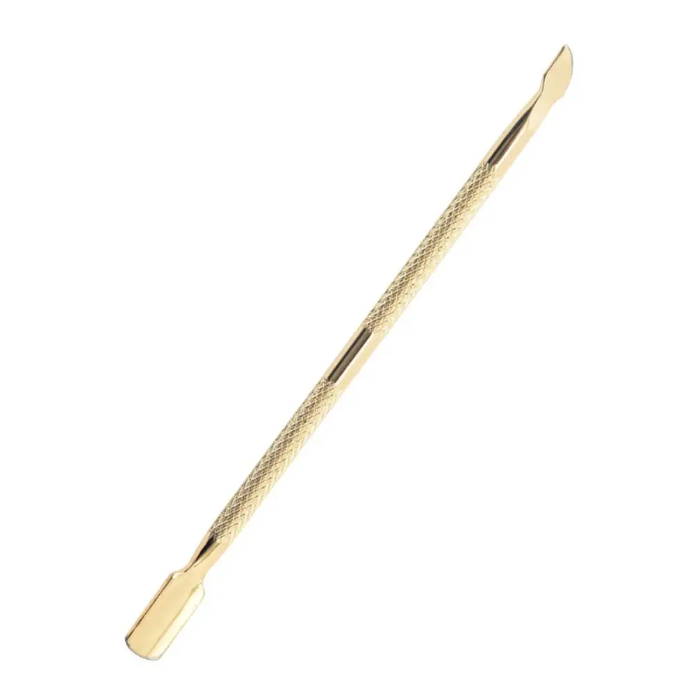 الفولاذ المقاوم للصدأ مزدوج الرأس الصلب دفع إزالة طلاء الأظافر الغراء مزيل الجلد الميت مسمار أداة فنية مزدوجة دفع ملعقة انتهازي #2