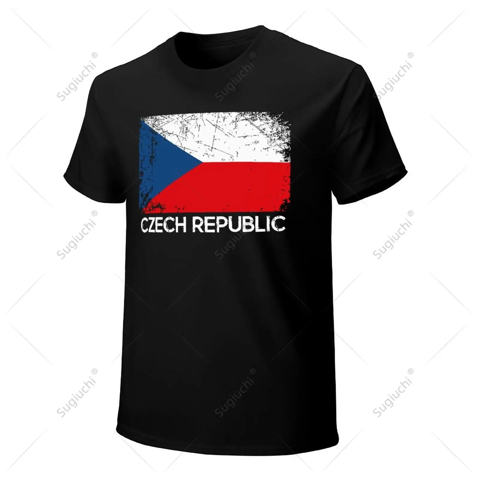 Unisex Men Vintage Czech Republic Flag Retro Tshirt Tees T Shirts Women Boys 100% Cotton T-Shirt view 4