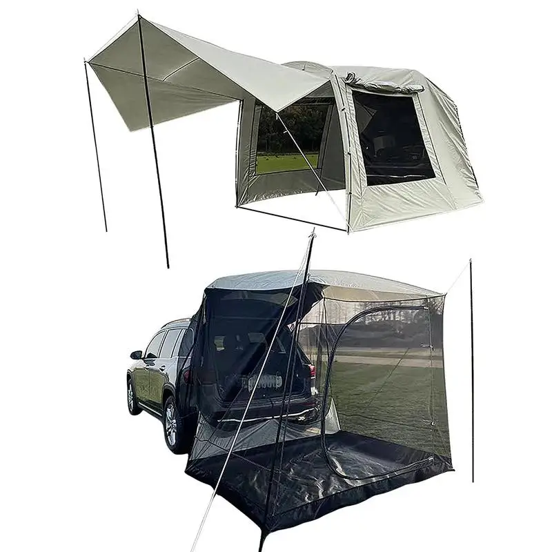 

Waterproof SUV Tent For Camping Portable Lightweight 5 6 People Large Shade Car Rear Tent Outside Shelter Trailer Roof Tent