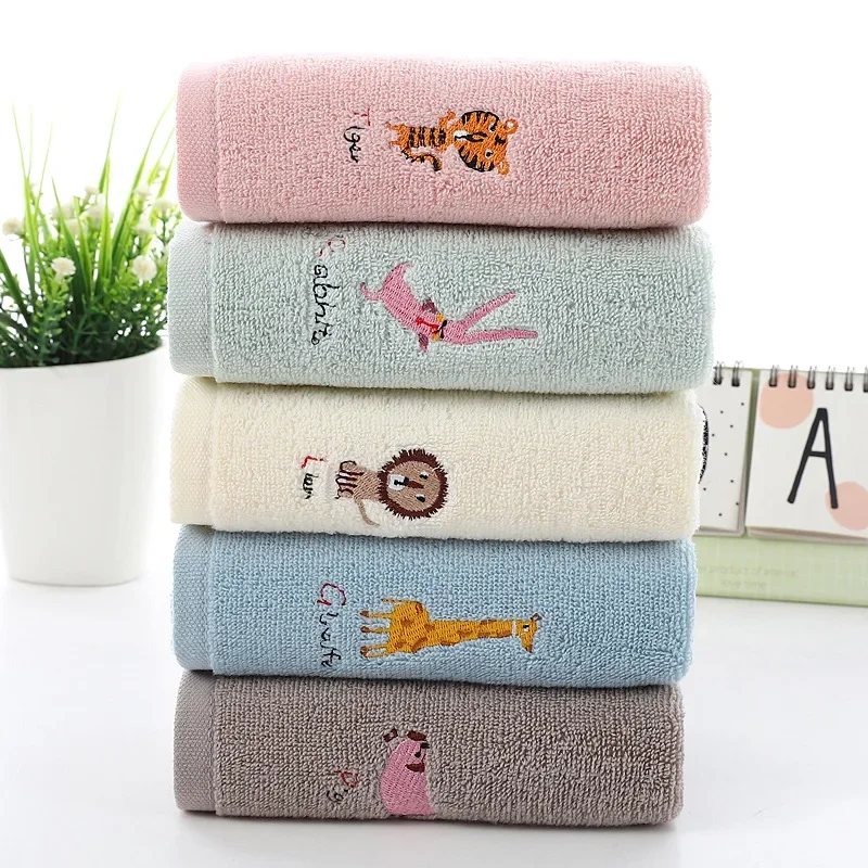 All Cotton 32 Strand Children's Towel 25 * 50 Cartoon Embroidered Baby Face Towel, Household Daily Necessities Face Towel