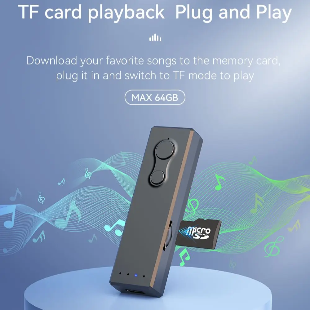 Bluetooth 5,3 MP3 радио перезаряжаемый воротник клипса Walkman подключаемый TF карта музыкальный плеер Hifi плеер Удаленная съемка