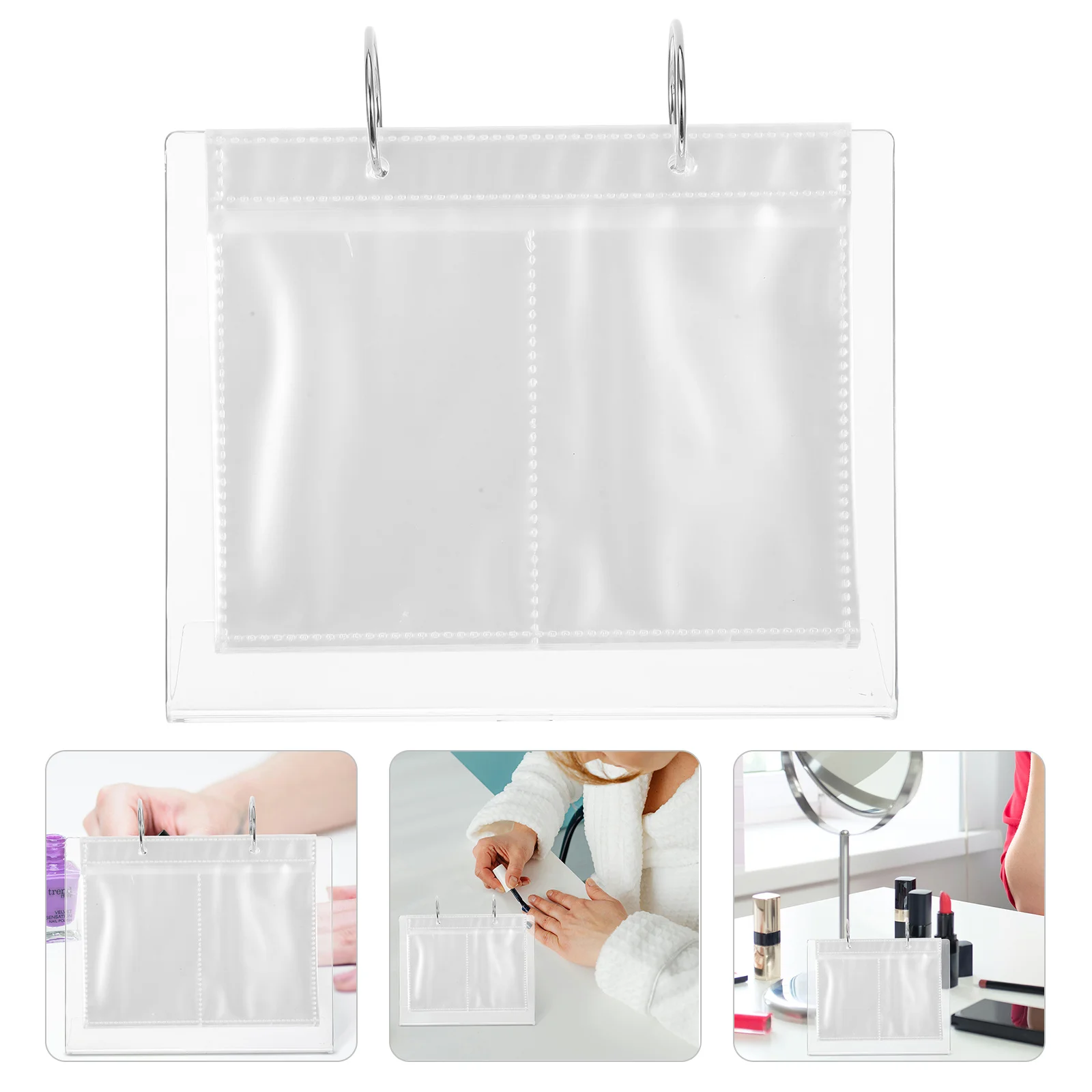 

Книга для хранения оберток для ногтей, прозрачный органайзер для дисплея, профессиональный декор для салона, доска для образцов маникюра «сделай сам», большая емкость