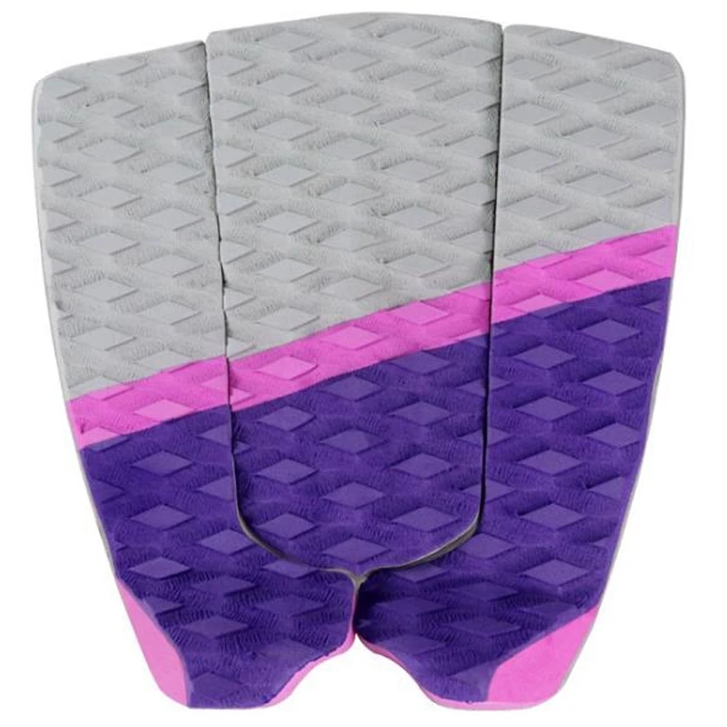 Surfboard Traction Pad - 3 Piece Surf Board & Skimboard Stomp Foot Pad - Maximum Kick Tail Deck Grip For Surfing