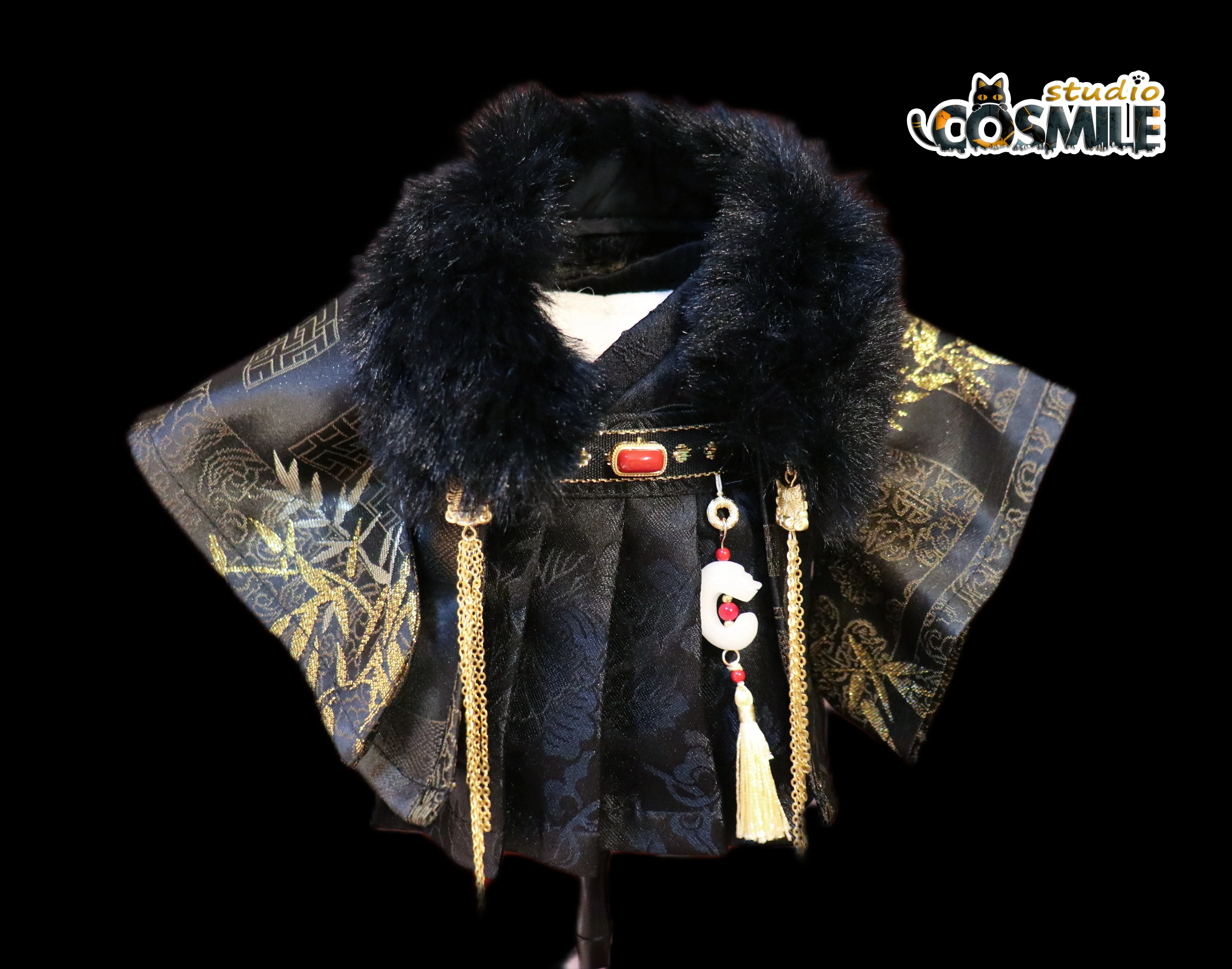 

Дворец ручной работы, черный принц, древний костюм, зимний ханьфу, 20 см, плюшевые аксессуары для кукол, одежда для кукол PR