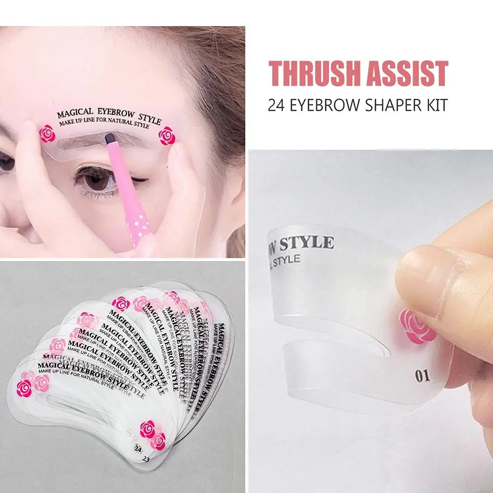 24PCS Stencil for Arrow Eyeliner Template Make Up Tools Eyeliner Helper Makeup Stencil Template To Delineate Eyes Lines MR05