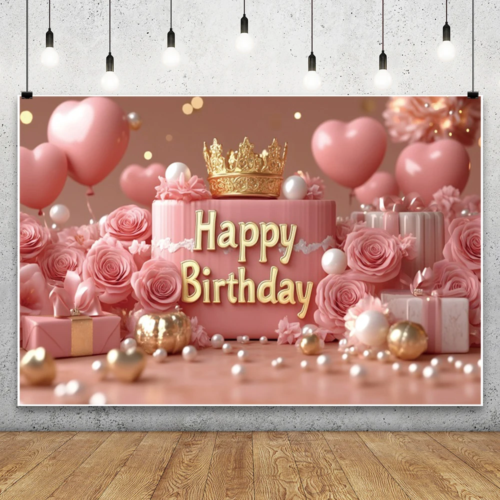 Happy Birthday Backdrops for Photography Balloons Spots Baby Shower Party Decor Background Photo Photographic Studio Shoots Prop