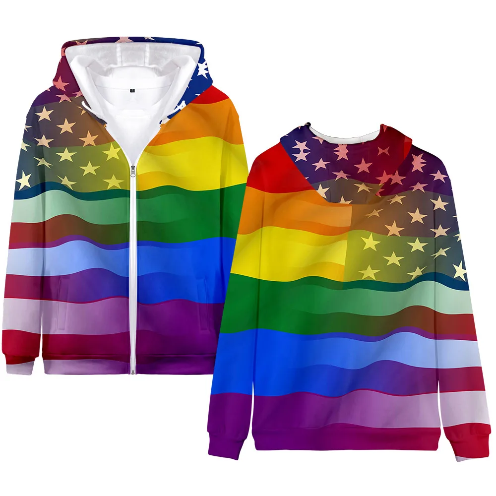 Sudadera con capucha de bandera LGBT para hombre y mujer, ropa colorida de arcoíris para decoración del hogar Gay, ropa amigable con el orgullo lesbiana Gay, Tops