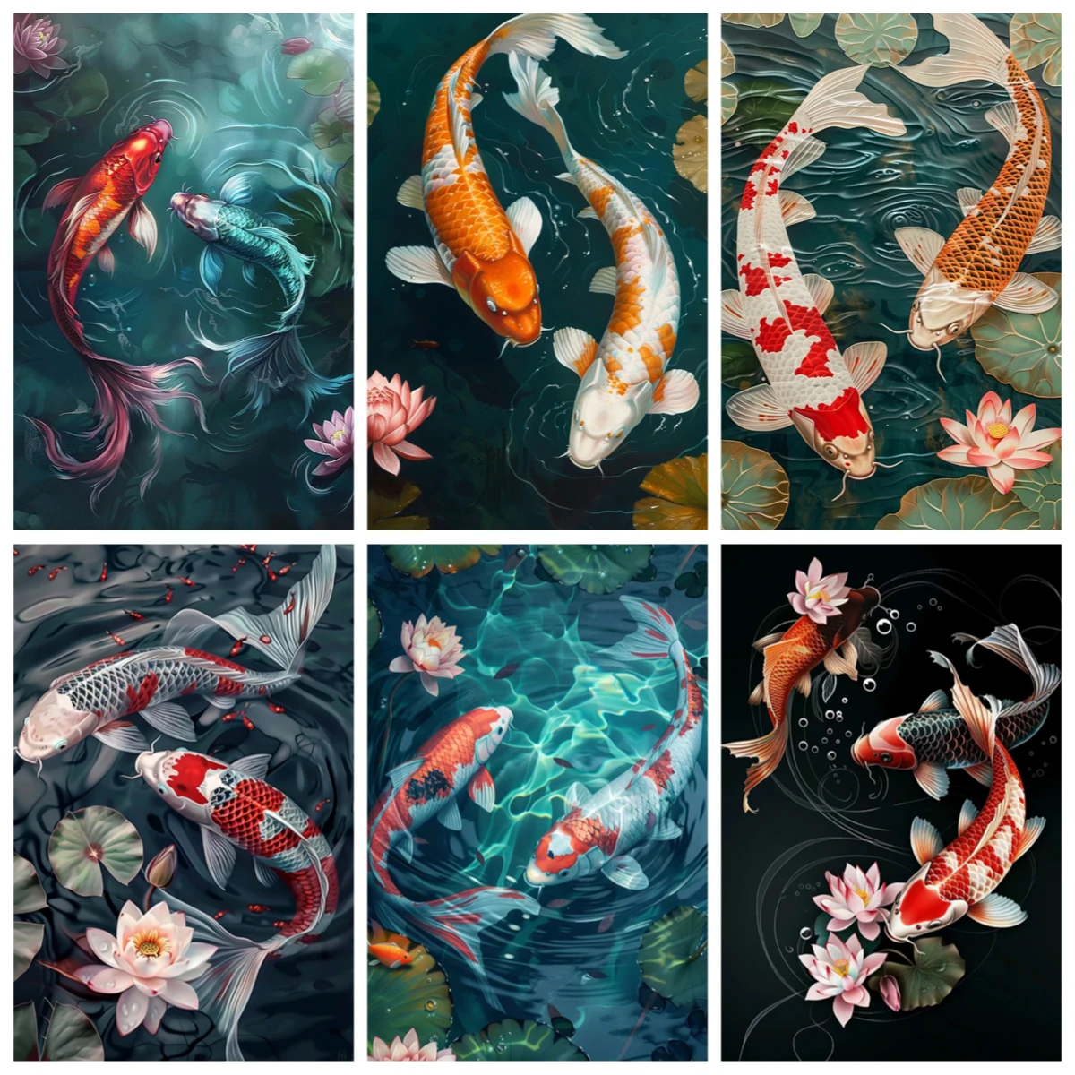 

Adult Jigsaw Puzzle 1000 Pieces Fish lotus Animal Landscape Puzzle Decor Exercise Brain Thinking Holiday Birthday Gift