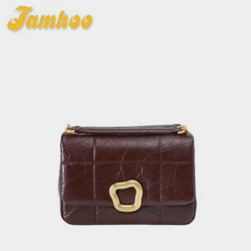 Jamhoo New Women Mini Square Bag Soft Chocolate Bags For Women New Personalized Chain Shoulder Bag Small Design Crossbody Bag