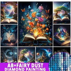 AB Fairy Dust Diamond Painting 5D New 2024 Magic Book Mosaic Flower Full Drill Cross Stitch Butterfly Rhinestone Home Decor