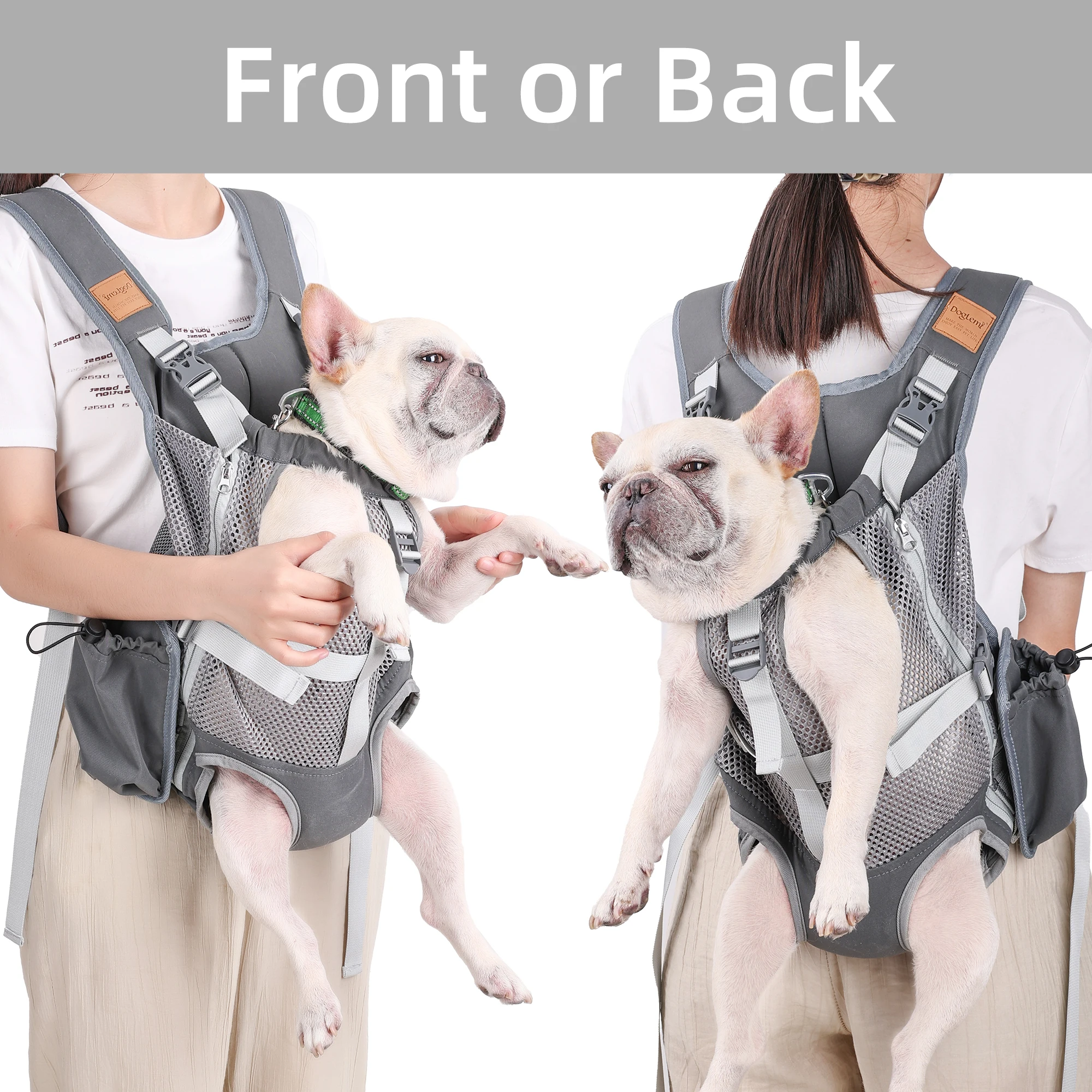 Imagem -04 - Mochila para Cães Pequenos Respirável Mãos-livres Bolsa Ajustável para Fora das Pernas Bolsa de Viagem para Animais de Estimação para Ciclismo Caminhada