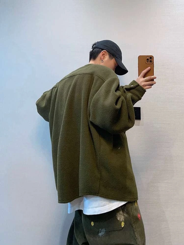 

Тяжелая мужская рубашка свободного покроя, пальто емкостью 300 фунтов, фланелевая подкладка в стиле ретро