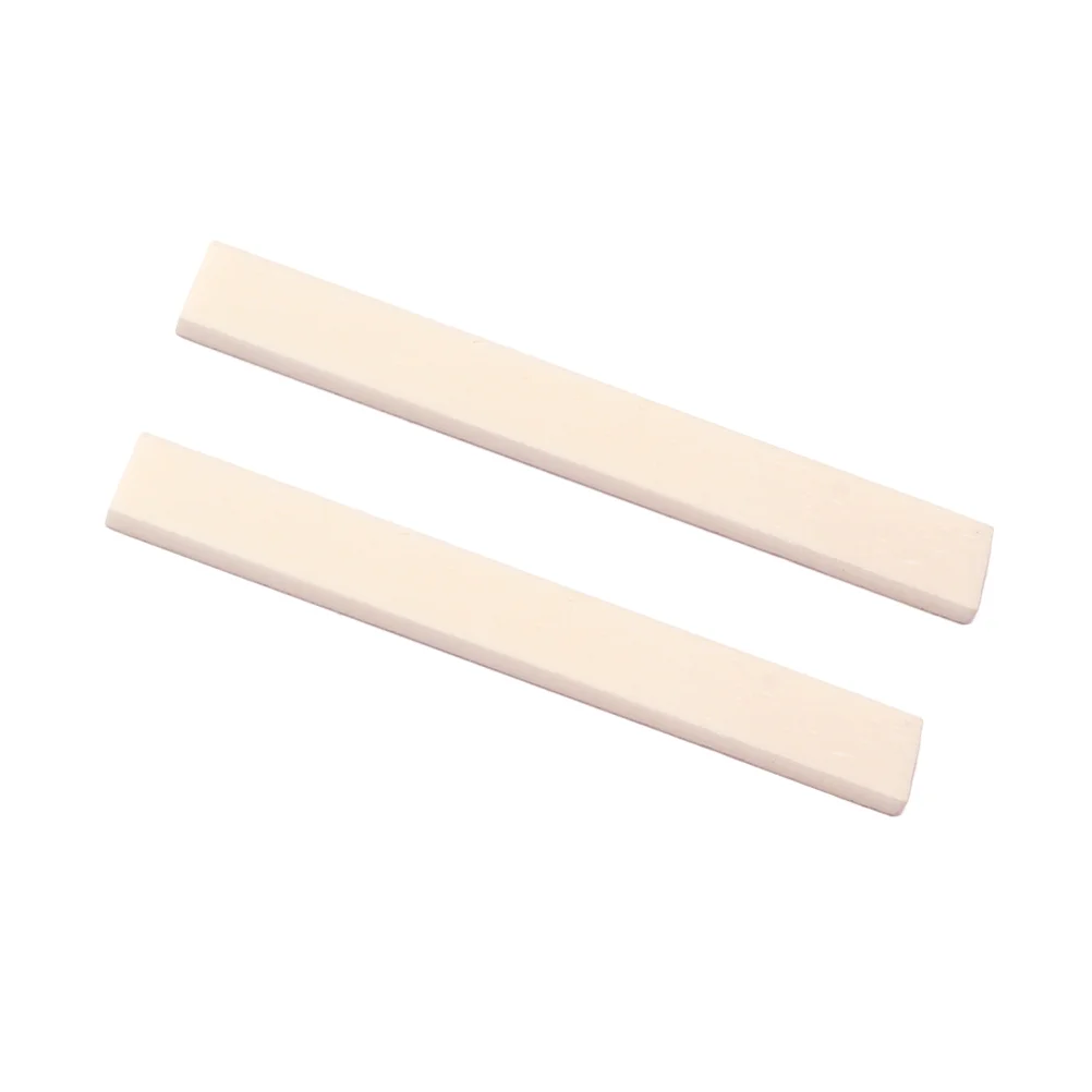 

2 Pcs Bone Guitatr Saddle Blank Guitars Bridge Instruments Nut Accessories Bass