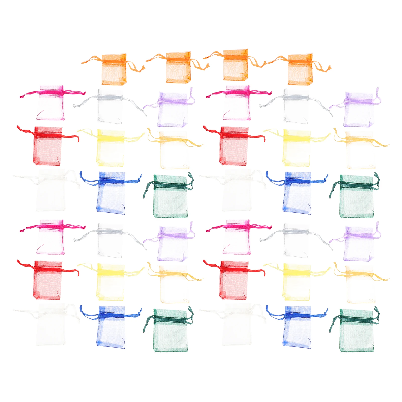 

100pcs Gift Wrapping Bags Mini Small Candy Pouches Mesh Drawstring Fabric Jewelry Travel Gauze Storage Sample Display
