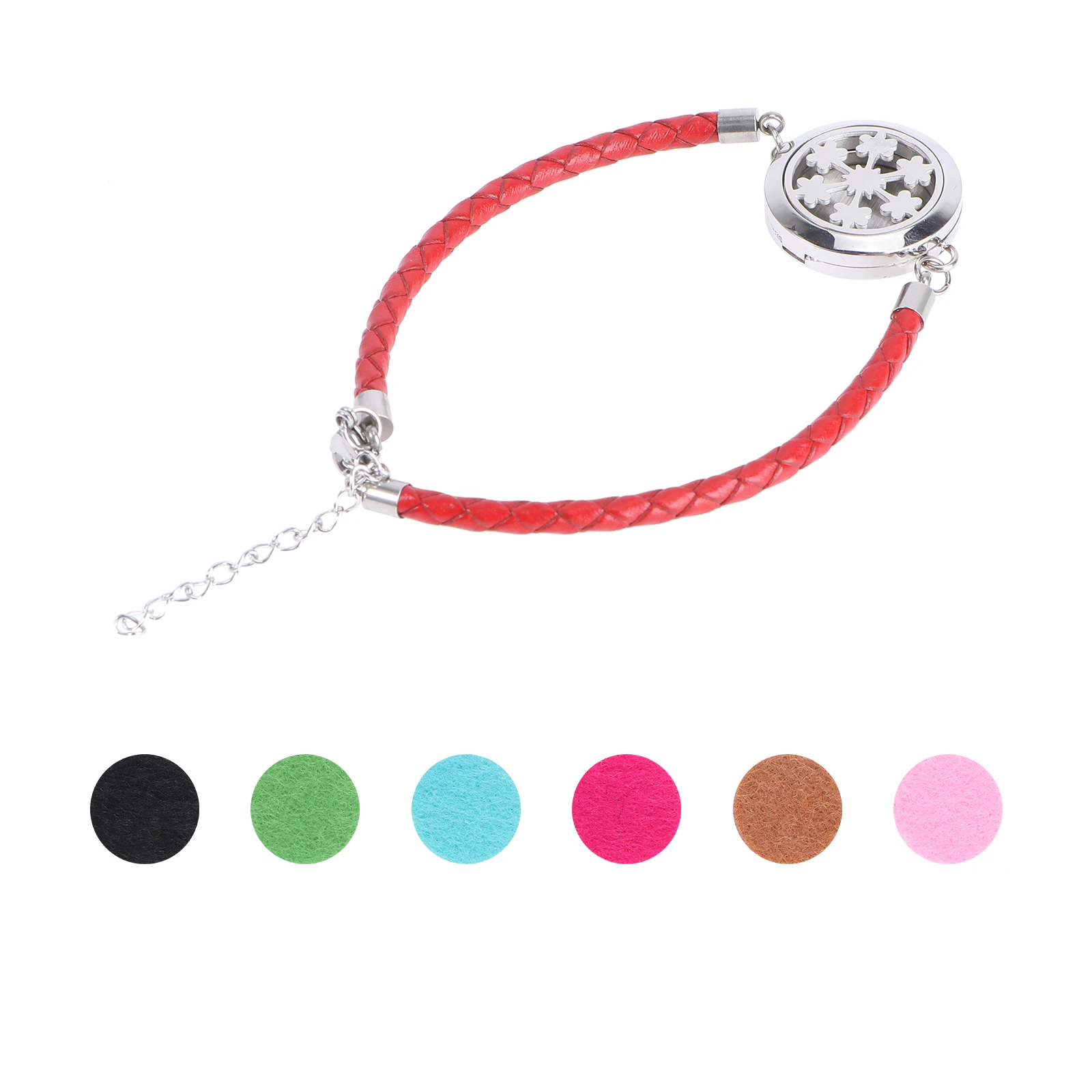 

Perfume Bracelet Aromatherapy for Woman Year of Birth Stainless Steel Red Bangle