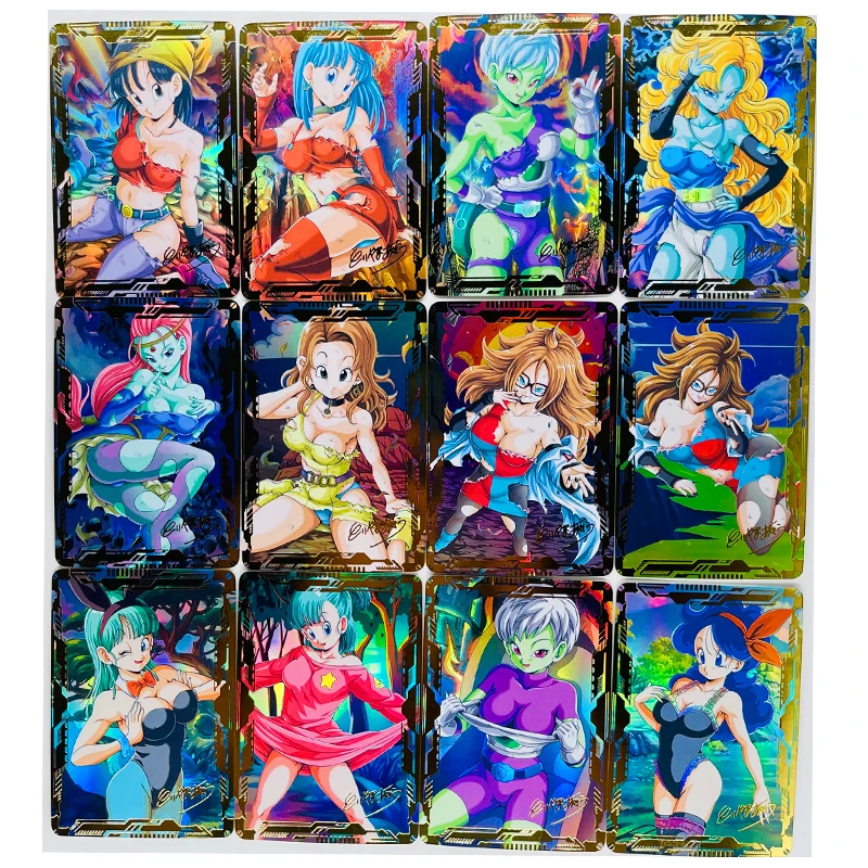 27pcs/set Super Saiyan Dragon Z Videl Android 18 Battle Damage Sexy Heroes Battle Card Ultra Instinct Game Collection Cards