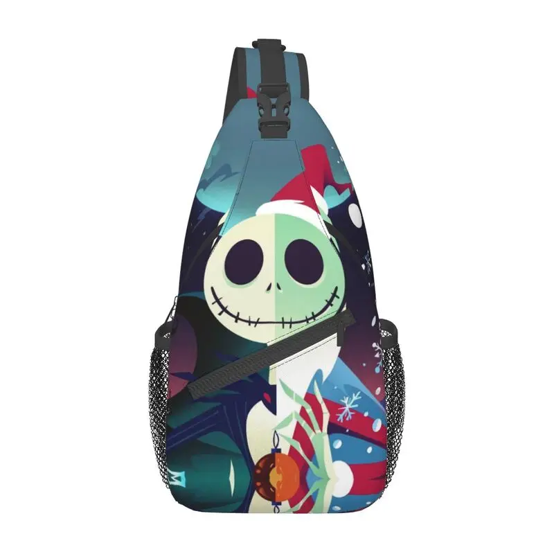 Horror Movie Halloween Skull Jack Sally Sling Chest Bag The Nightmare Before Christmas Shoulder Crossbody Backpack