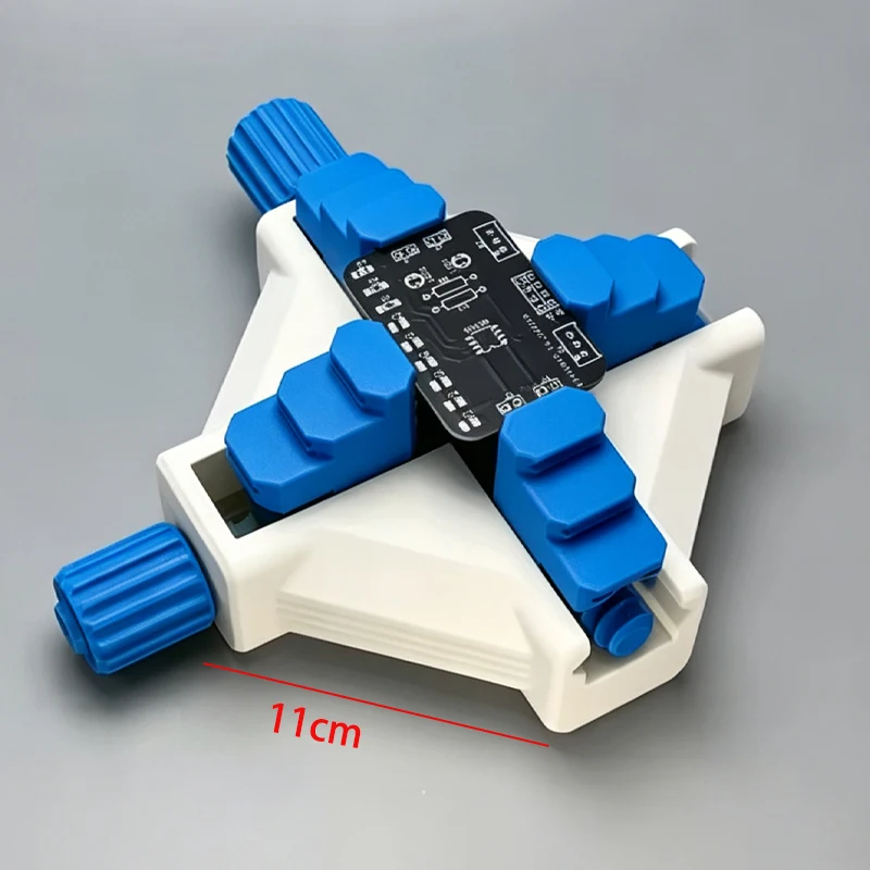 4-Jaw Adjustable Mini Bench Vise 110×110×58mm, 75mm Inner Clamp & 140mm Max Outer Support for Electronics Soldering
