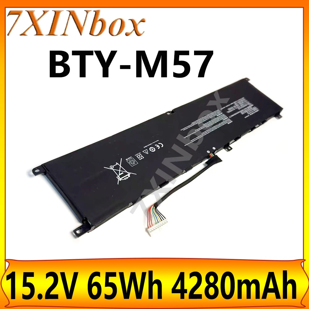 7XINbox BTY-M57 15.2V 65Wh 4280mAh Battery For MSI GP66 GP76 Leopard 10UG Series Stormtrooper 2 Pro GP76 MS-17K3 with free tools