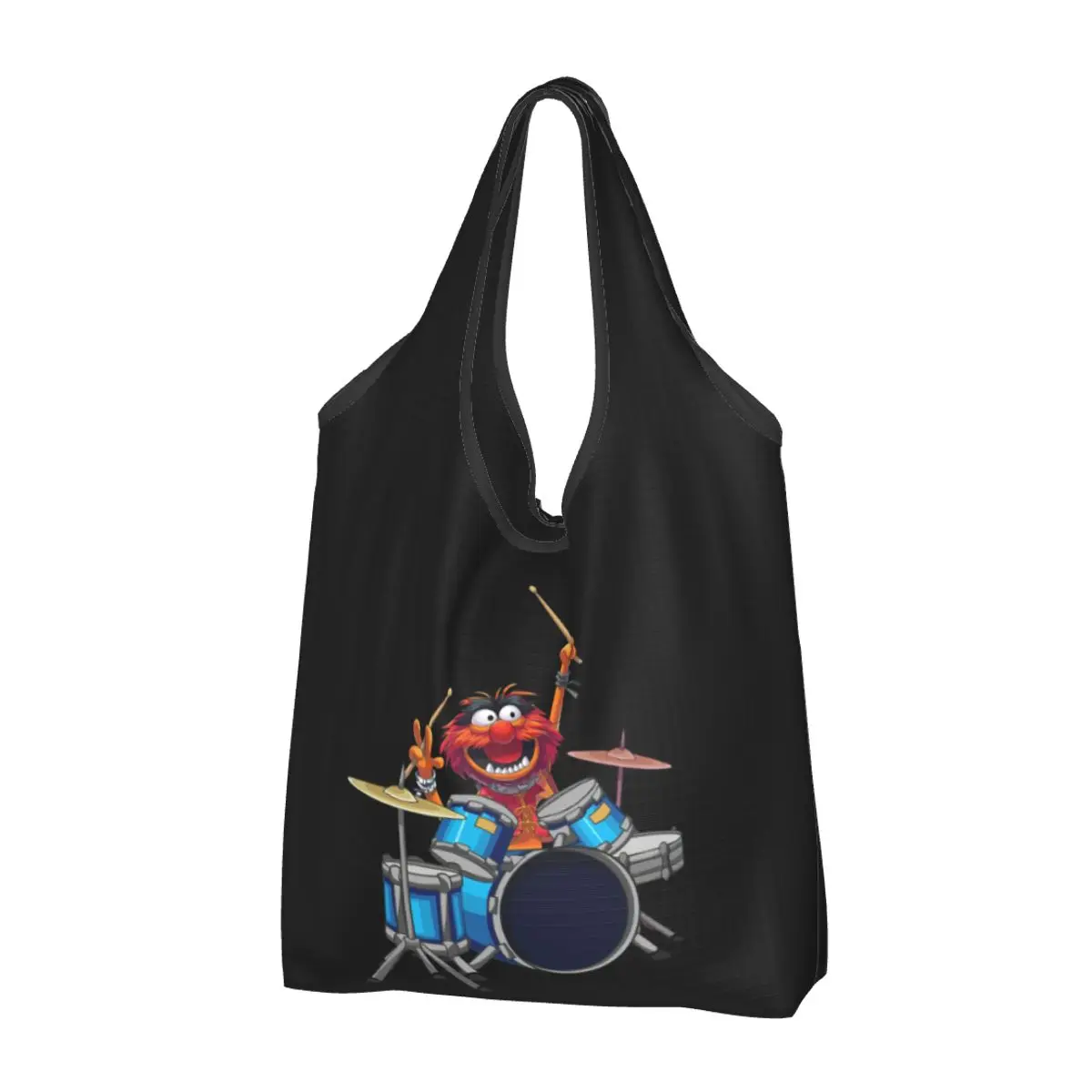 Animal Drummer The Muppets Show Portable Tote Shopping Bags Large Capacity Shopper Bag Grocery Handbag Shoulder Bag