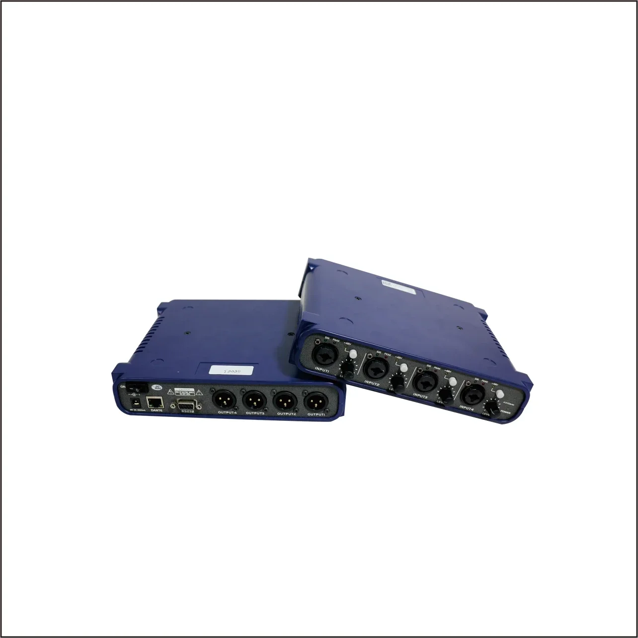 9 pin RS232 XLR port 12V DC power 4 output dante network audio interface