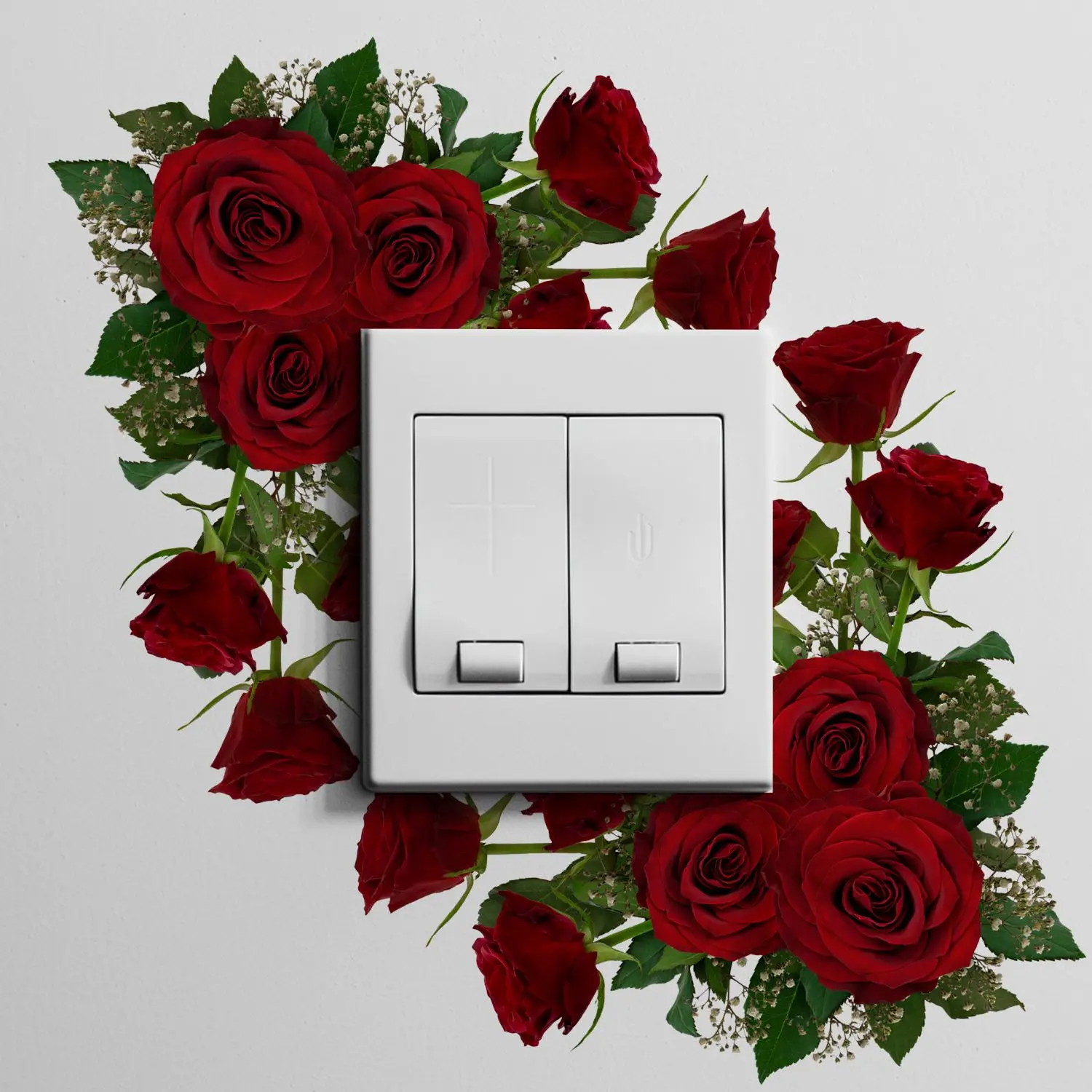 Switch Decoration Stickers Warm Flower Walls Living Rooms Household Sockets Waterproof Layout Switch Simulated Wallpapers