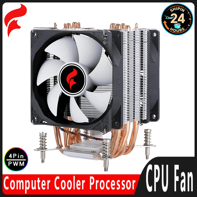 HNHU 90mm Fan CPU Cooler Processor Air-cooled 2/4/6 Heat Pipe Cooling 4pin/PWM Install LGA2011 2066 1200 1700 115x 1851 x79 x99