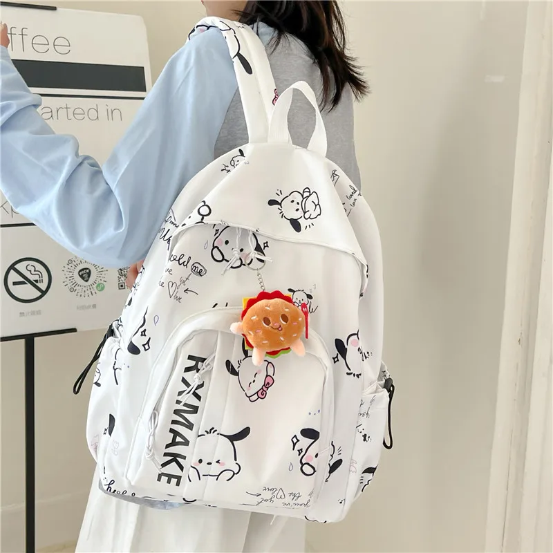 

Sanrio Pacha Dog New Graffiti Printed Backpack Female Fashion Student Schoolbag Casual Backpack