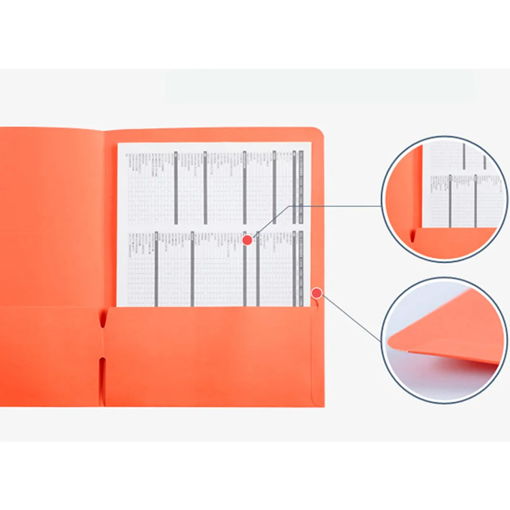 

6Pcs Colorful Document Folder A4 Size 2 Pockets Heavy Duty Paper Folders for Office Study File Storage Presentation Folder Set