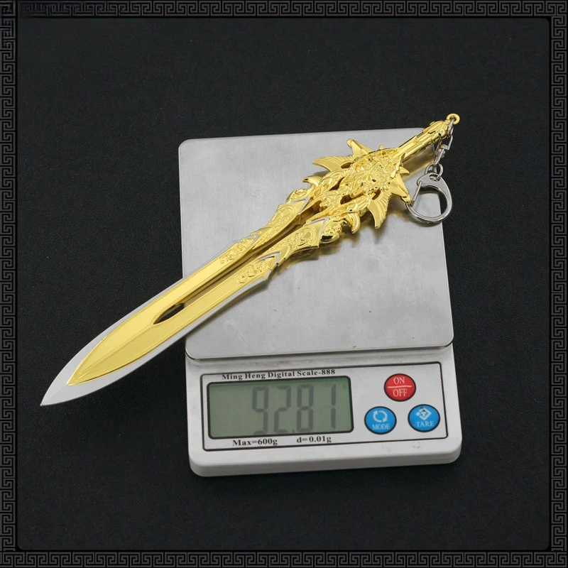 20 cm/7.87 God of War Periferiche Olympus Excalibur Giochi in metallo Portachiavi Samurai Spada Arma Modelli Giocattoli Cosplay Porps Ragazzo Regali