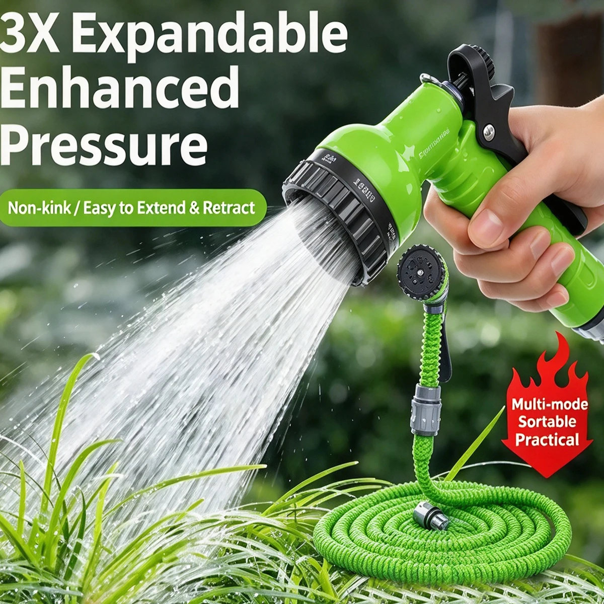 Retractable Magic High-pressure Car Wash and Flower Watering Hose 30m Garden Expandable Hoses 15m Extendable Water Reel Washing