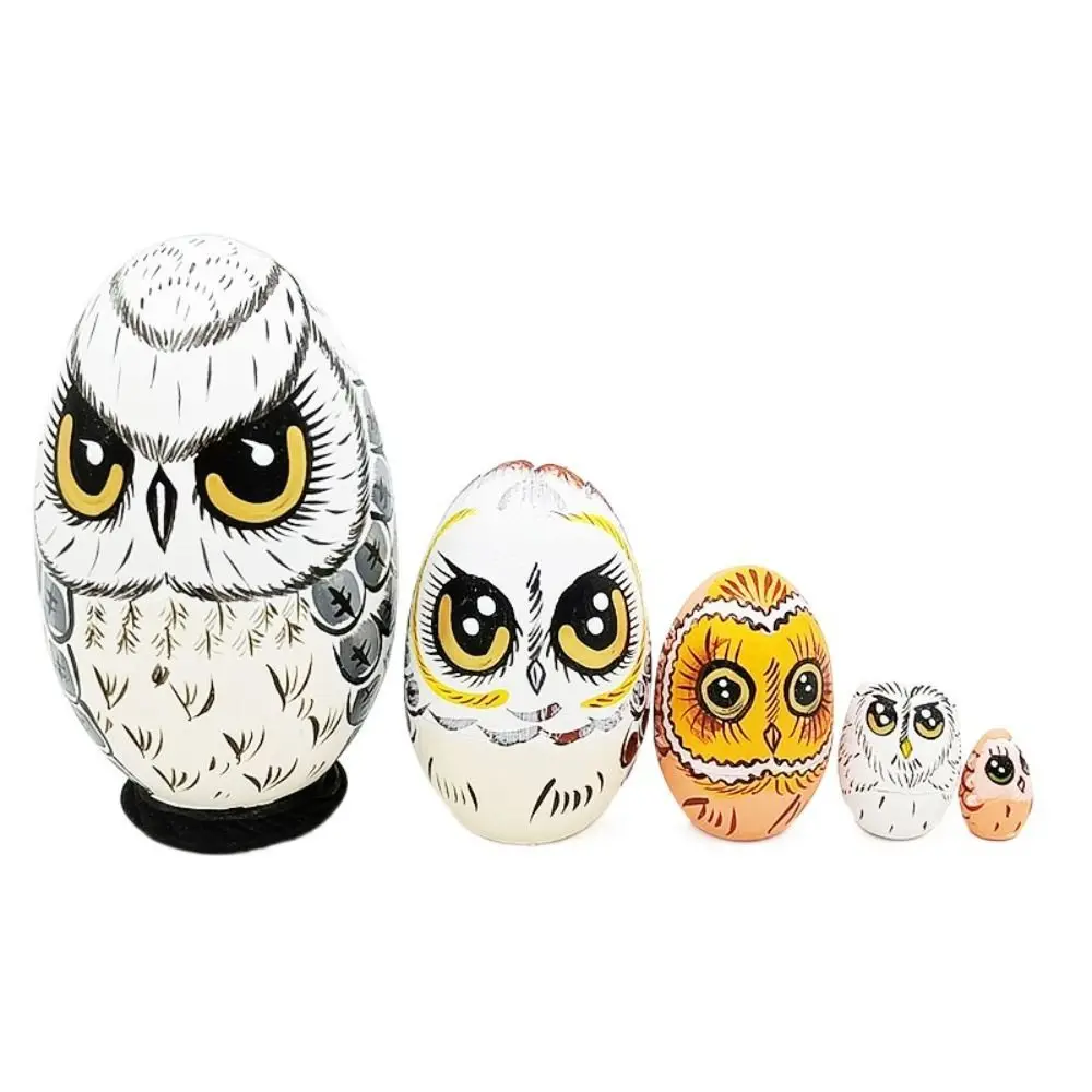 

Japanese Girl Animal Matryoshka Doll Egg Shape Owl Snowman Wooden Stacking Dolls Elephant Cow Girls Russian Doll Kids Toys