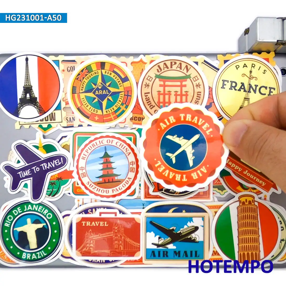 20/30/50PCS Air Travel Stickers Urban Landscape City Posters Retro Decals for Scrapbook Guitar Bike Phone Laptop Luggage Sticker