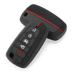 Silicone Car Remote Key Case For Ford Fusion Mustang F-150 F-250 F-350 F-450 F-550 Bronco 2018 - 2024 Cover Keyless Fob Shell