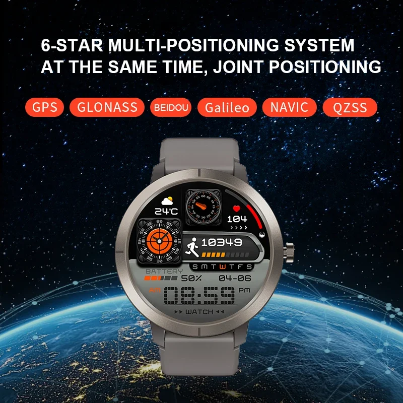 

COMMANCHE Military Smart Watch Bulit in GPS Smartwatch Compass Altimeter Barometric 5ATM Waterproof AMOLED Bluetooth Call