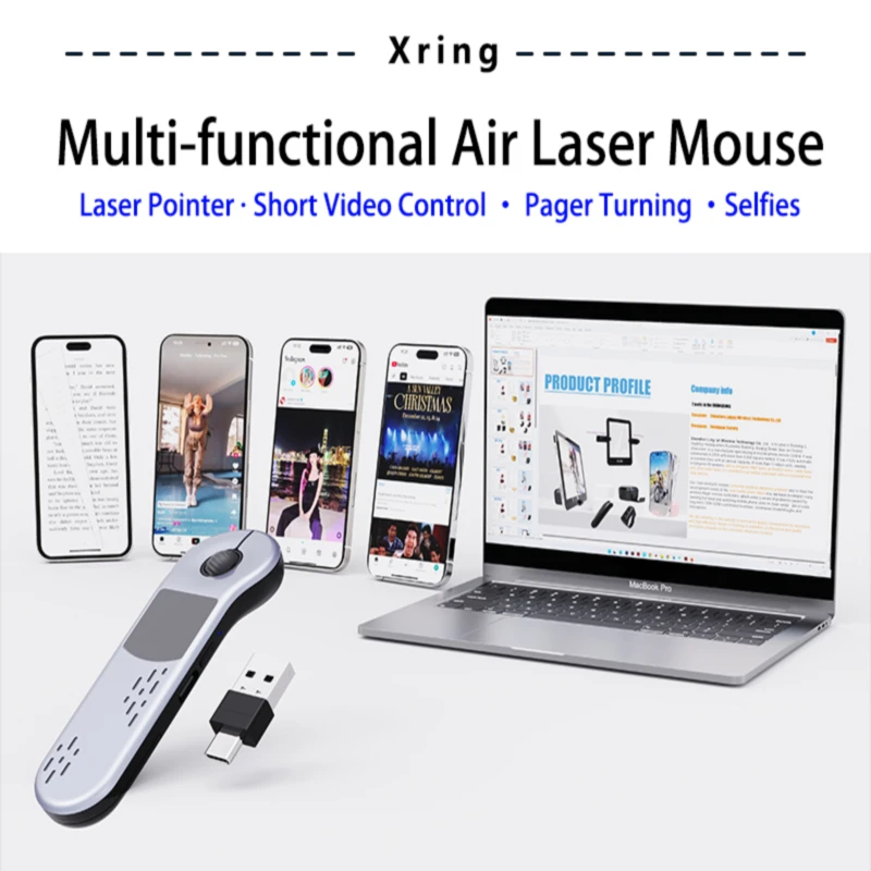 Smart Fingertip Roller Touchpad Air Laser Mouse Bluetooth+2.4Ghz Remote Control Lazy Mice For Smartphone/PC/Smart TV/iPad/Mac