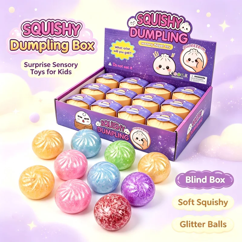 2026 New Steamed Stuff Bun Anti-Stress Dumpling Squishies Ball Fidget Toy Soft Slowing Rebound Foam Ultra-Soft Decompression Toy