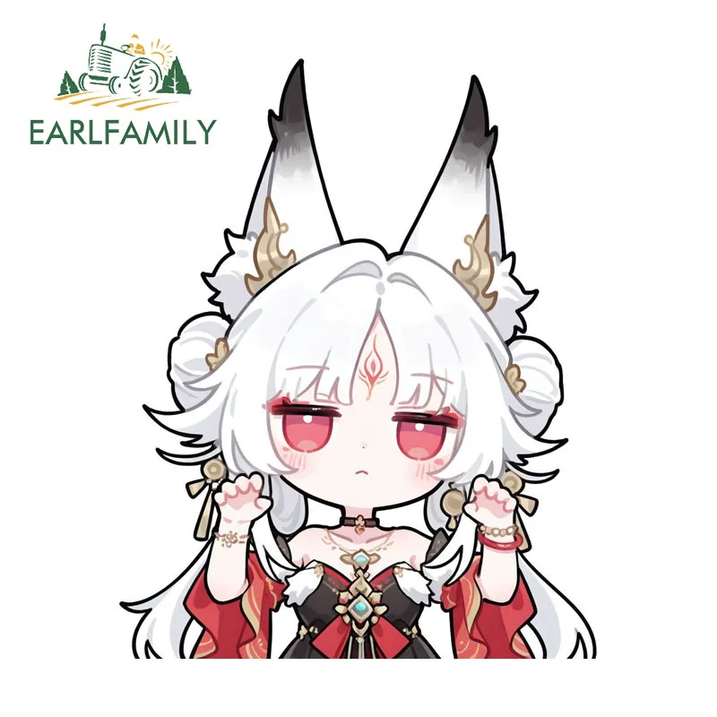EARLFAMILY Wuthering Waves Xin Peeking Car Stickers Fox Loli Kawaii For Windows Decal Campervan Vinyl Material Scratch-Proof