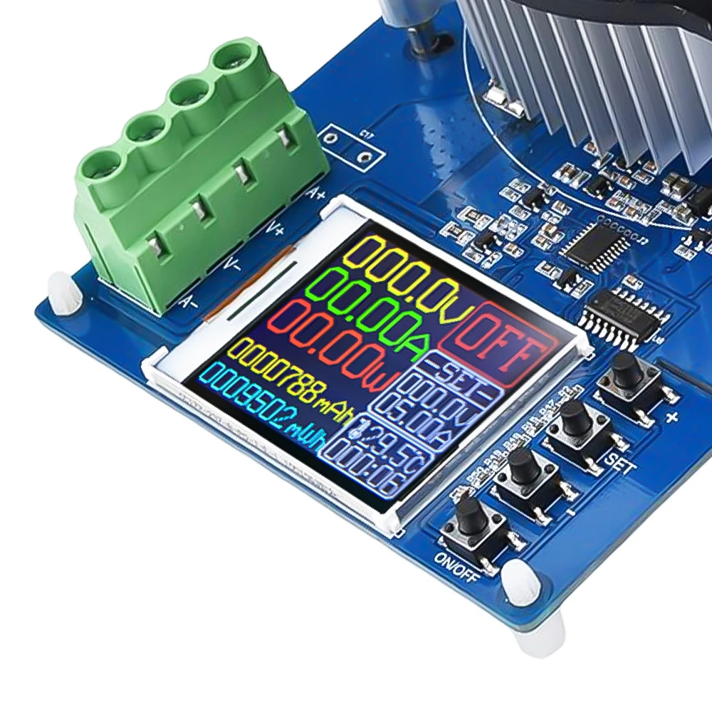 150W 10A 4-przewodowy Tester pojemności akumulatorowy 1.77 Cal kolorowy ekran TFT Tester rozładowania zasilania obciążenie typu CNC