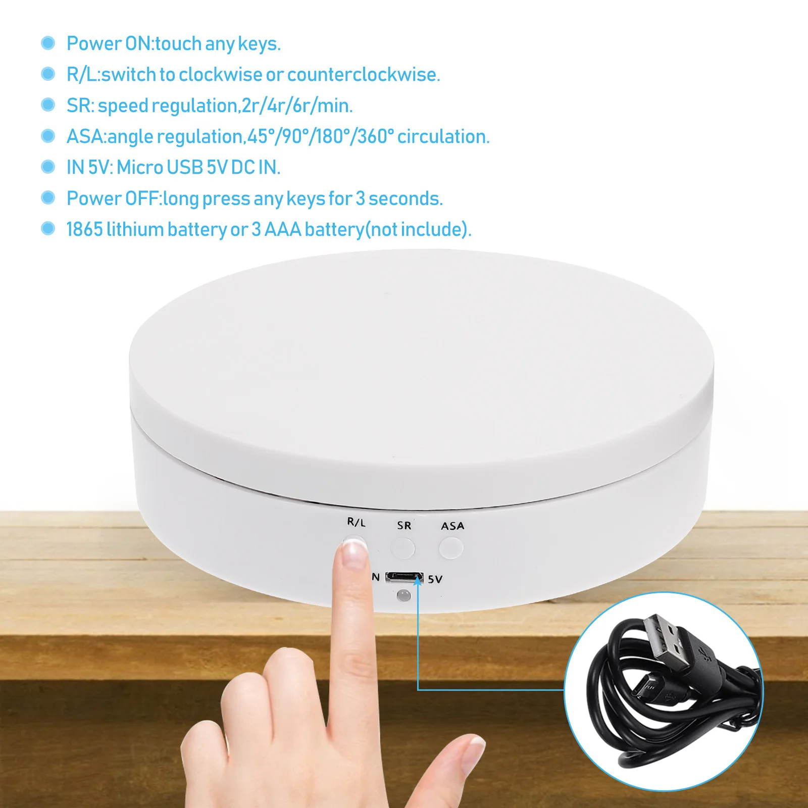 Auto Electronic Rotating Display Stand Versatile Jewelry Watch Phone Showcase Anti-Seepage Reusable Operated