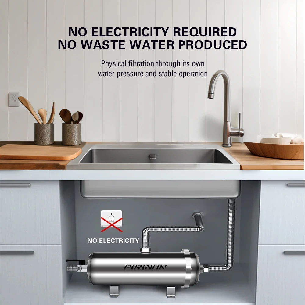 Purunlin 3000L/H 304 الفولاذ المقاوم للصدأ التجارية المنزل المطبخ المشروبات مستقيم PVDF الترشيح الفائق تنقية تصفية