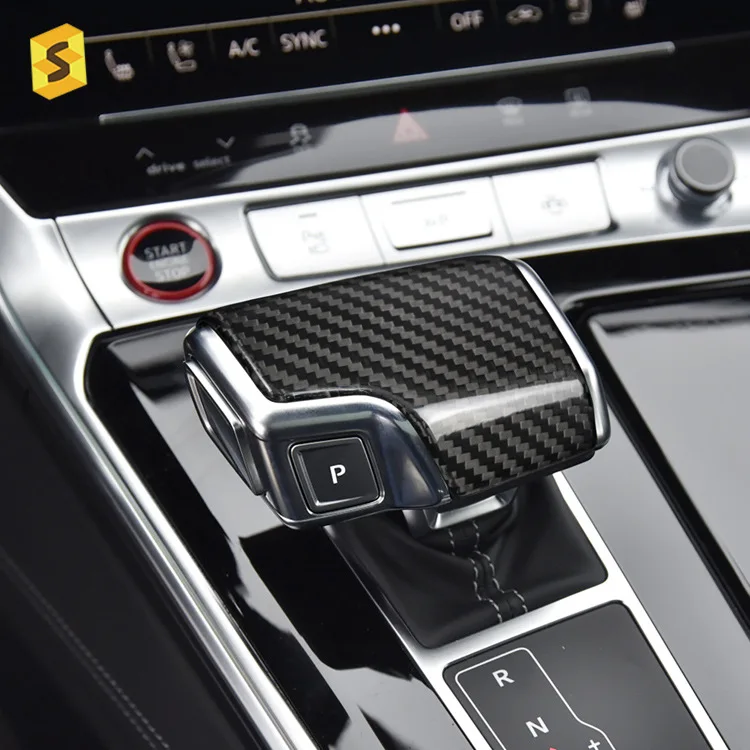 

Suitable for Audi's new A6A7A8Q7Q8 modified real carbon fiber gear head decorative cover shell patch