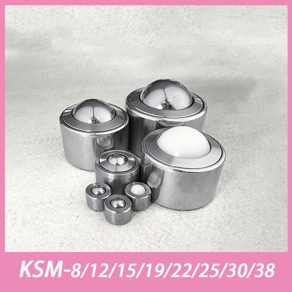 1pcs Heavy-duty Straight Universal Roller Ball Eye Wheel Bearing Transfer Caster Round Eye Wheel Universal Eye Wheel 8/12/15~38