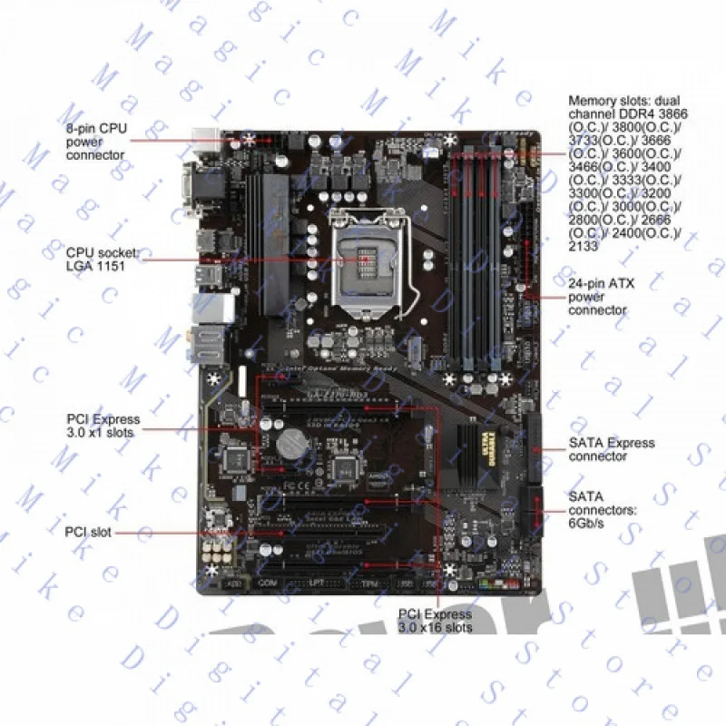 UU 90new للوحات الأم GIGABYTE GA-Z270-HD3 LGA 1151 Intel Z270 HDMI ATX #6
