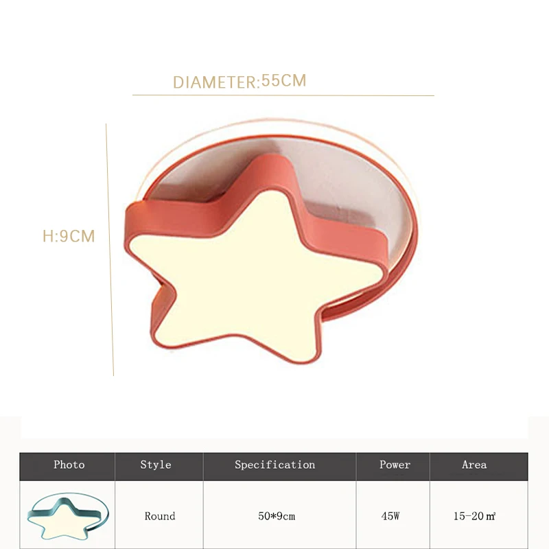 Nordic Quarto Lâmpada LED Sala Lâmpada Do Teto Lâmpada de proteção dos olhos quarto das crianças lâmpada estrela Factory Direct Sales