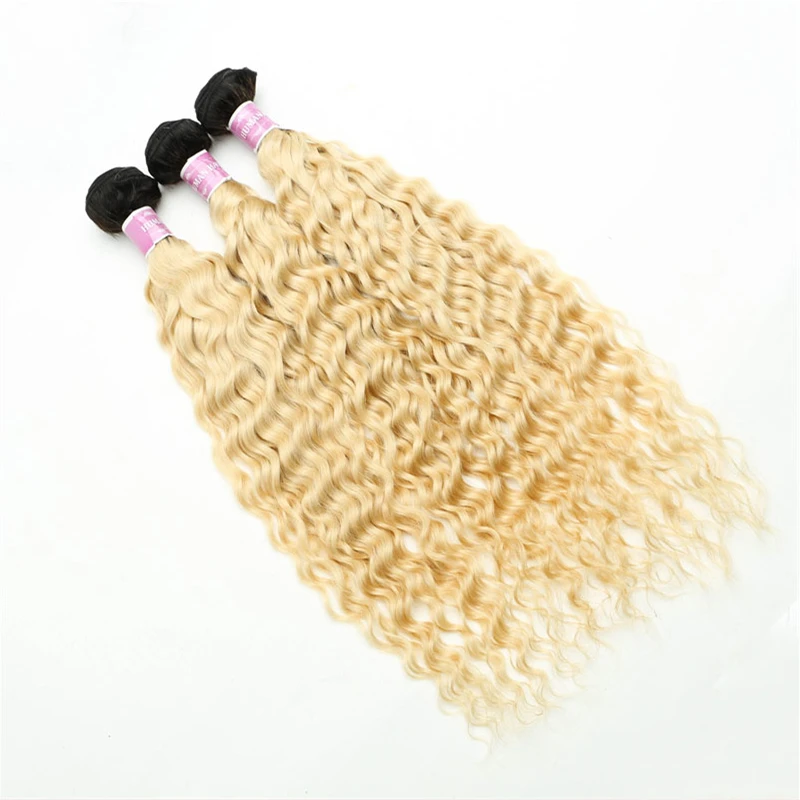 Diva Me 1B 613 Blonde Ombre Deep Wave Bundles mit Verschluss 8–30 Zoll brasilianisches Remy Haar 2 3 4 Bundles mit 4x4 Spitzenverschluss – Detail 8