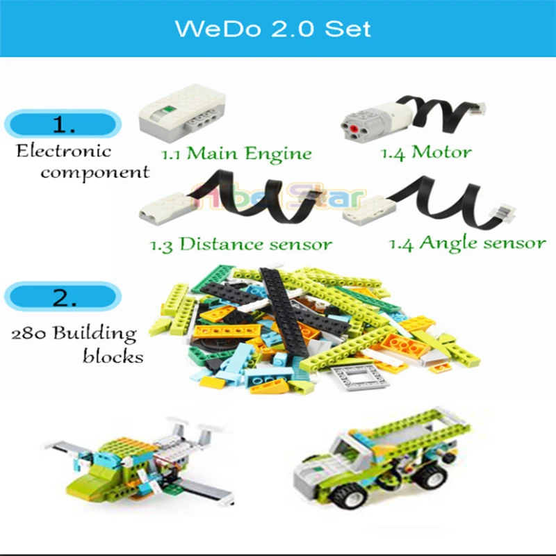 Hot Wedo 2.0 Robot Construction Electric Children\'s Motors Programming Compatible with DIY Building Bricks Kids Educational Toys