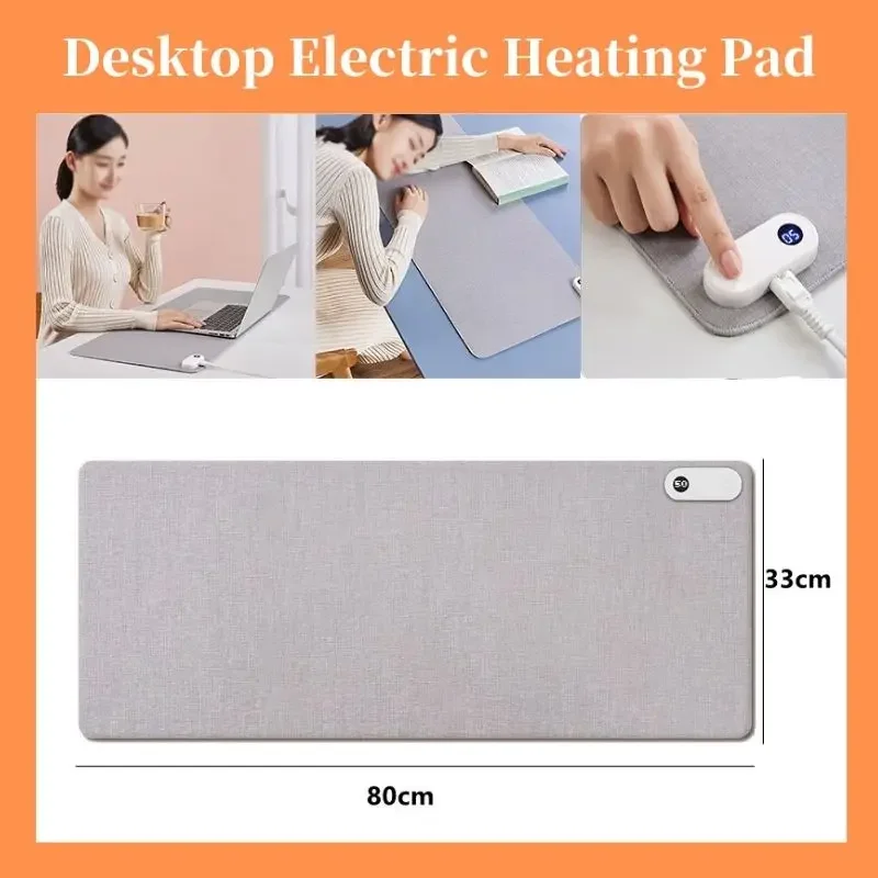 Smart Heated Electric Heating Pad Office Desktop Digital Display Heating Pads Winter Warmtable Waterproof Mat Mouse Pad 80x33cm