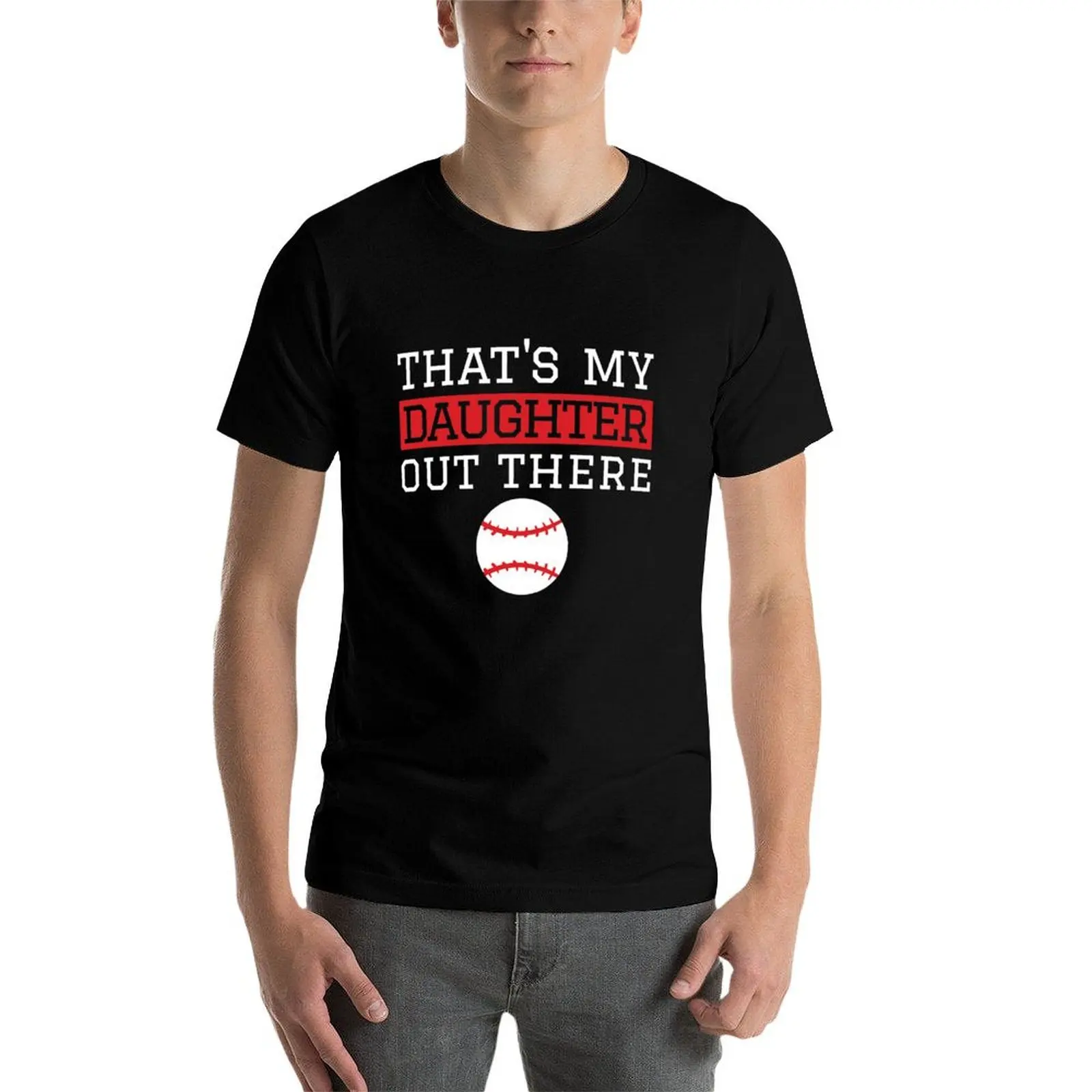 Dat is mijn dochter daar honkbal cadeau moeder vader honkbal T-shirt zwart tees oversized sublieme heren witte t-shirts