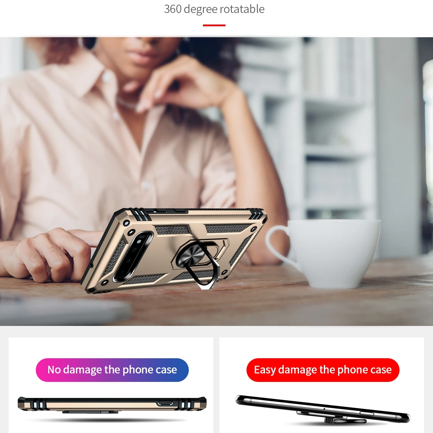 Housse de Protection de qualité militaire avec béquille, étui pour Samsung Galaxy S7 S8 S8Plus S9 S9Plus S10 S10Plus S10E S10 5G